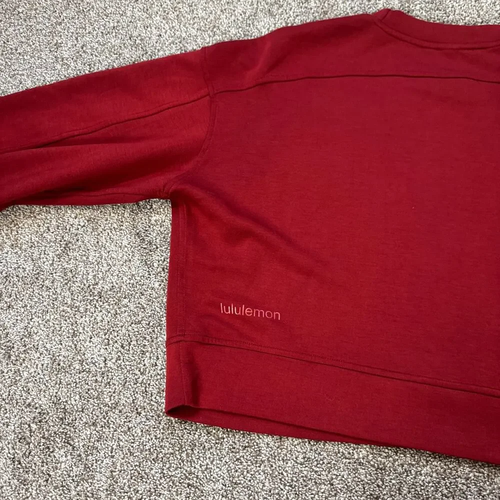 Lululemon Softstreme Perfectly Oversized Cropped Crewneck Pullover Size 6 Red